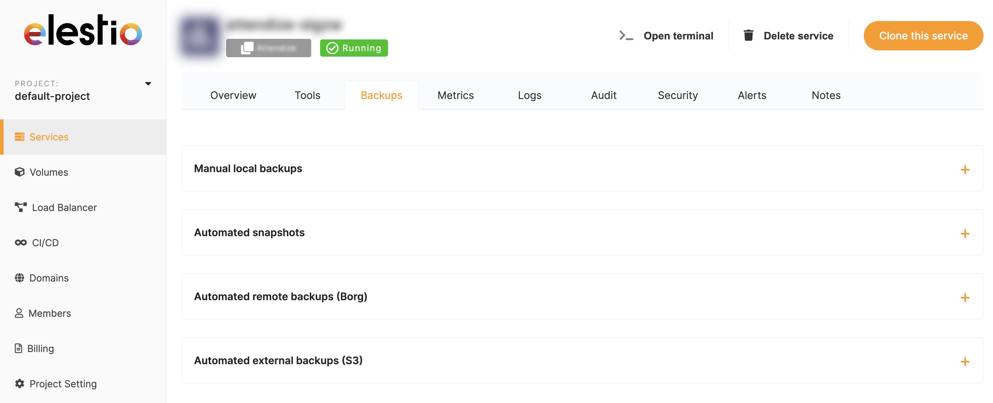 List of available backup solutions for Superset with Elestio