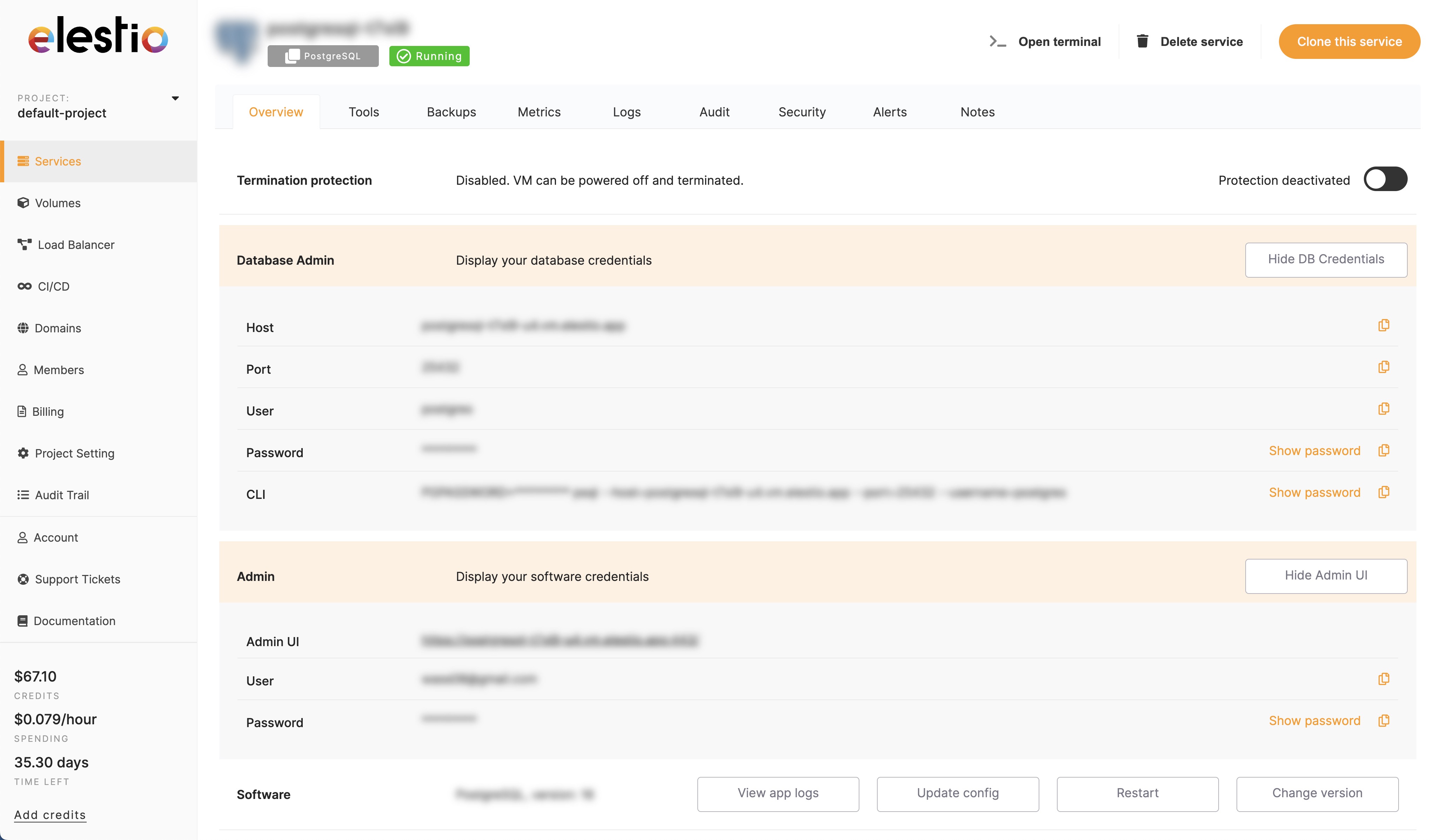 Credentials access of Superset on Elestio