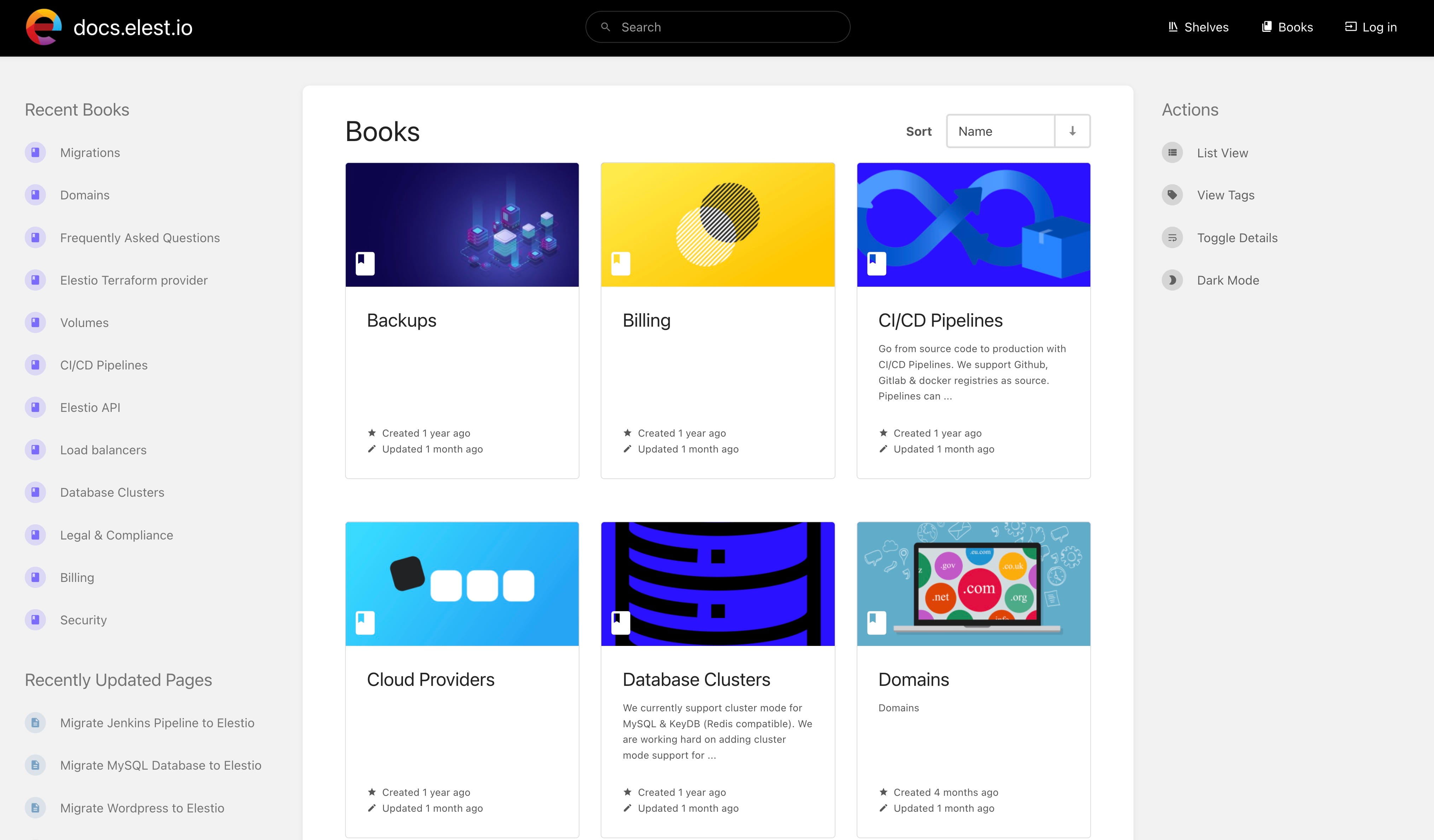 Elestio support center and documentation
