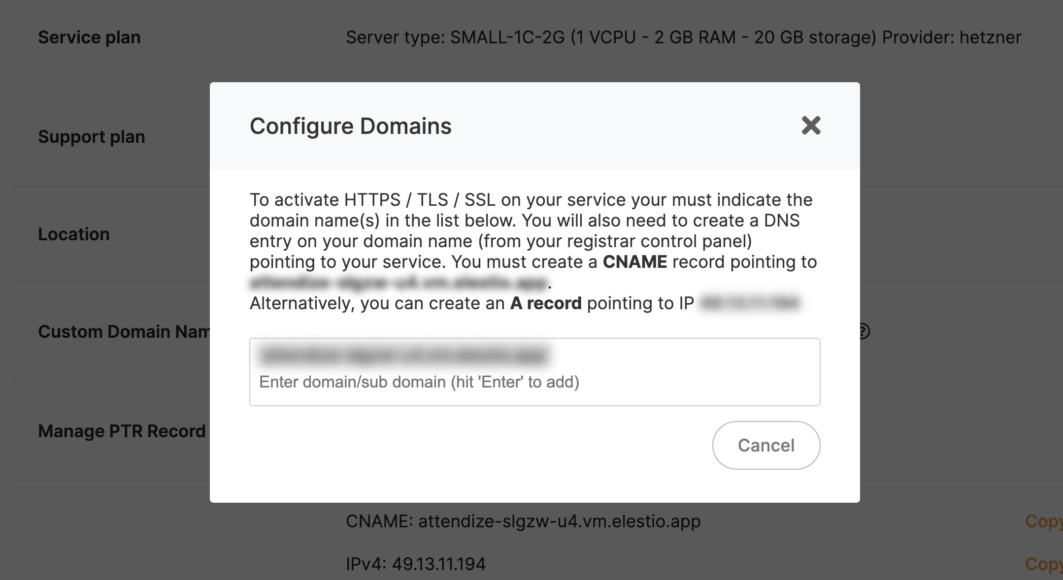Domain configuration and TLS encryption for Superset on Elestio