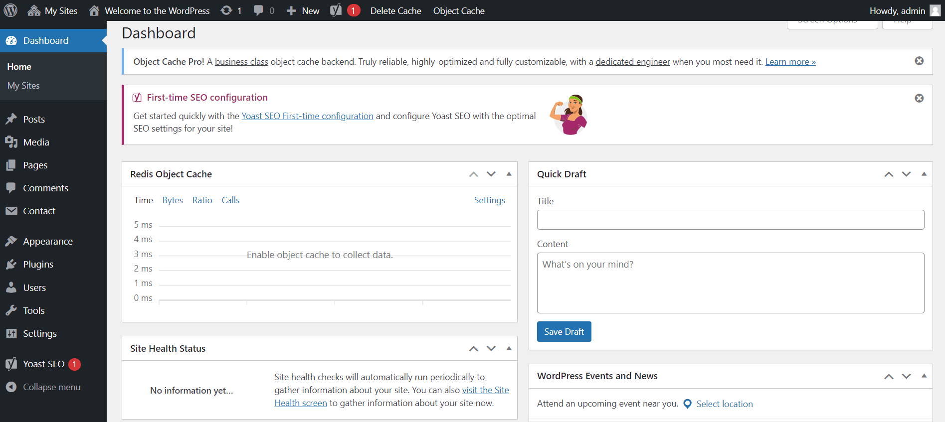 Wordpress-Multisites dashboard screenshot