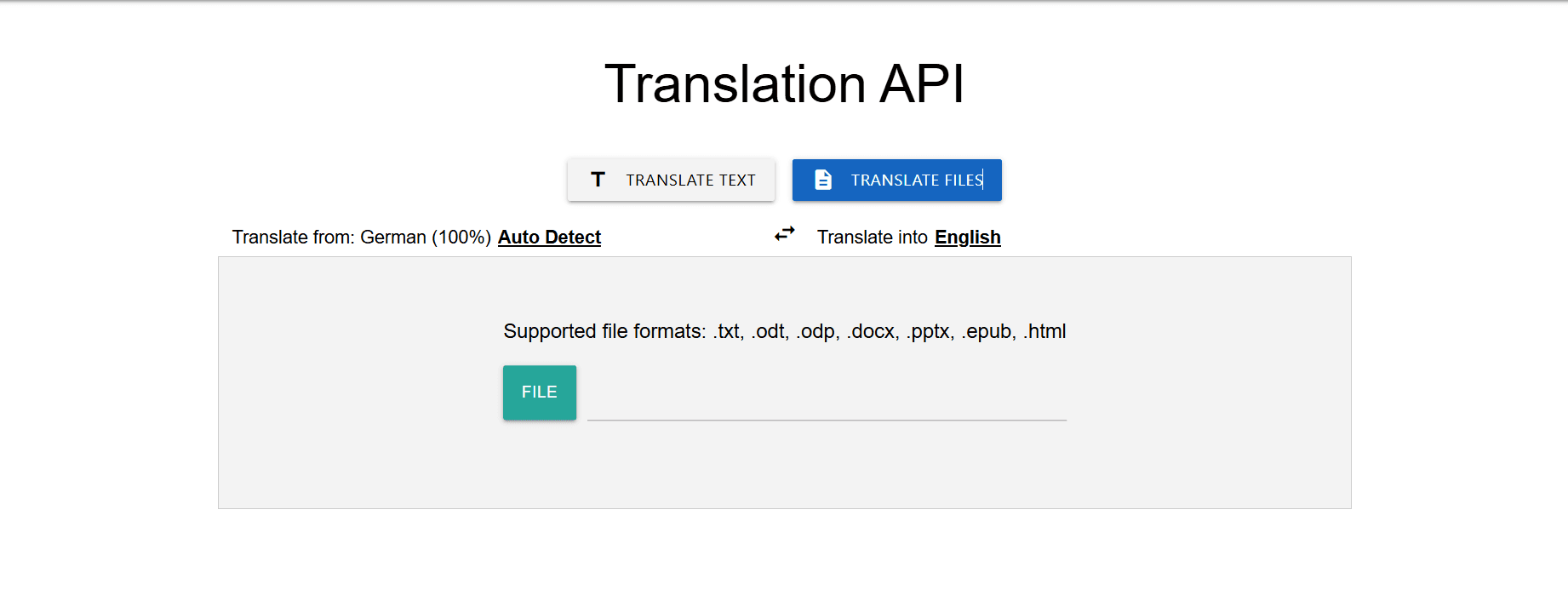 OSSTranslate software screenshot
