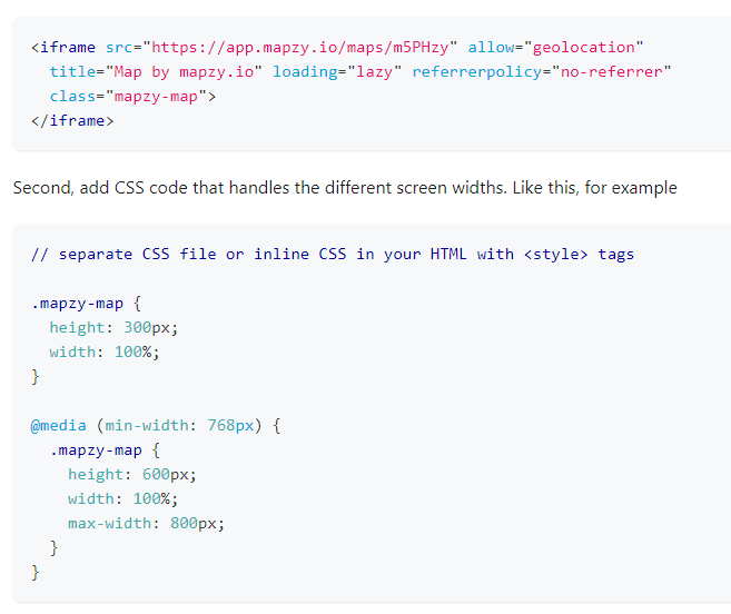 Mapzy dashboard screenshot