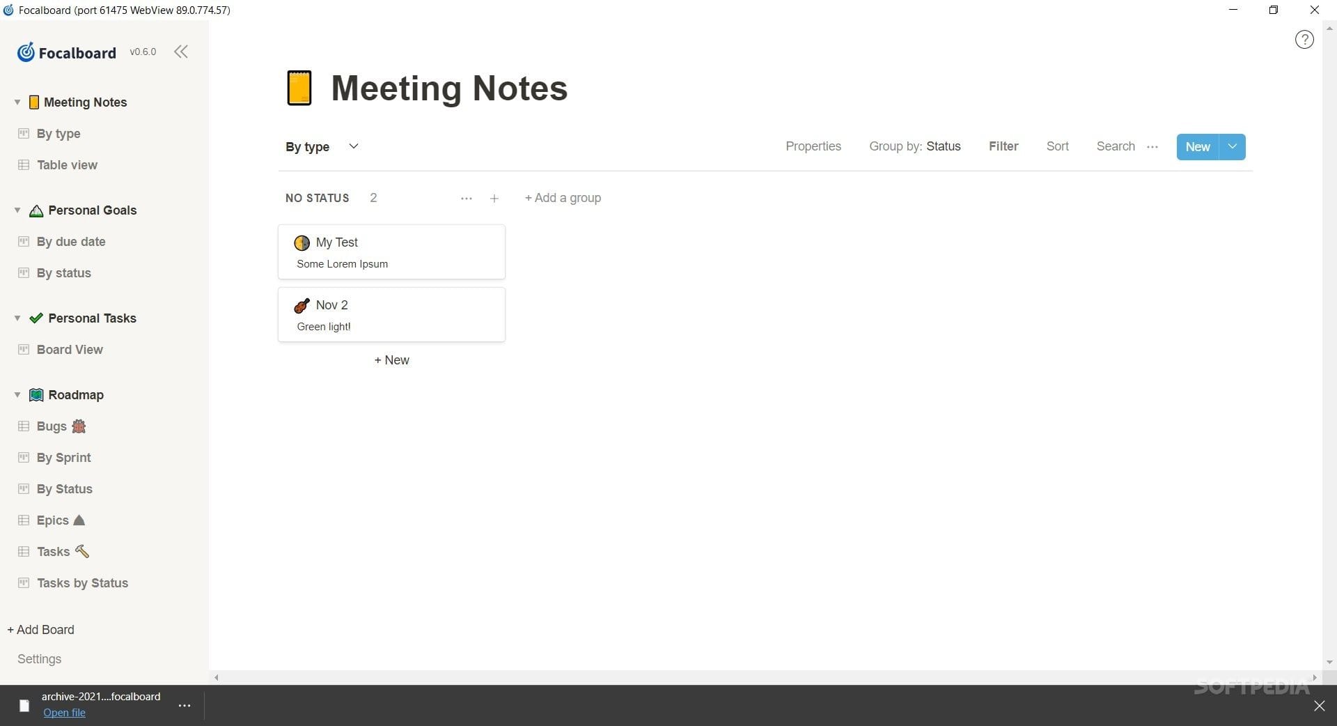 FocalBoard dashboard screenshot