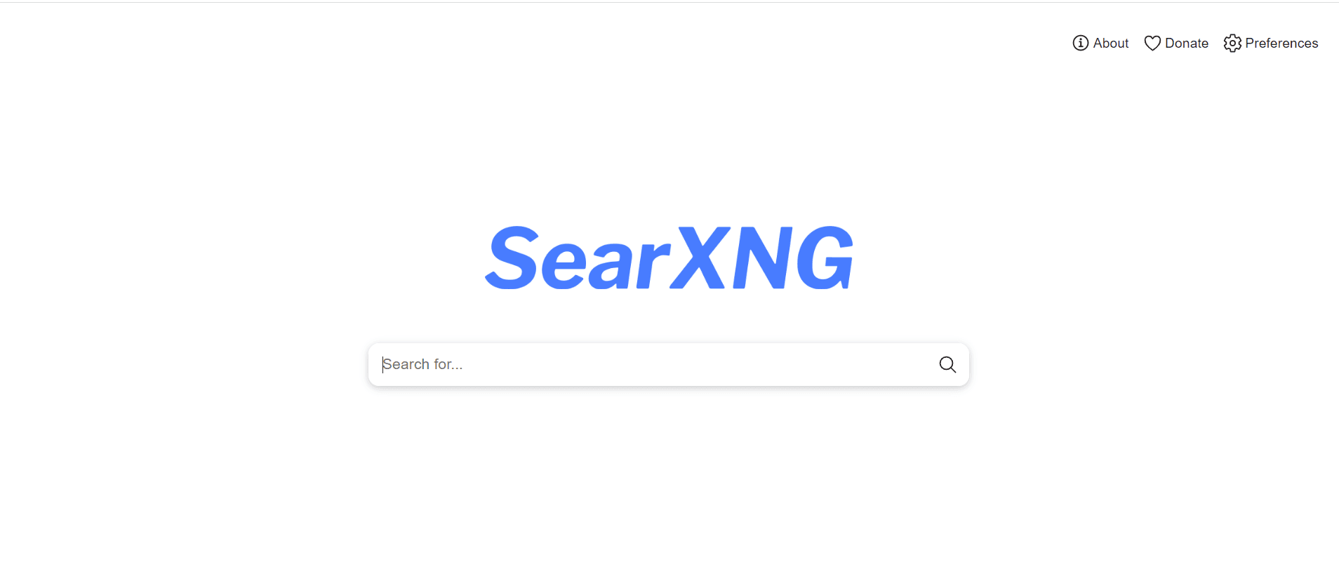 SearXNG dashboard screenshot