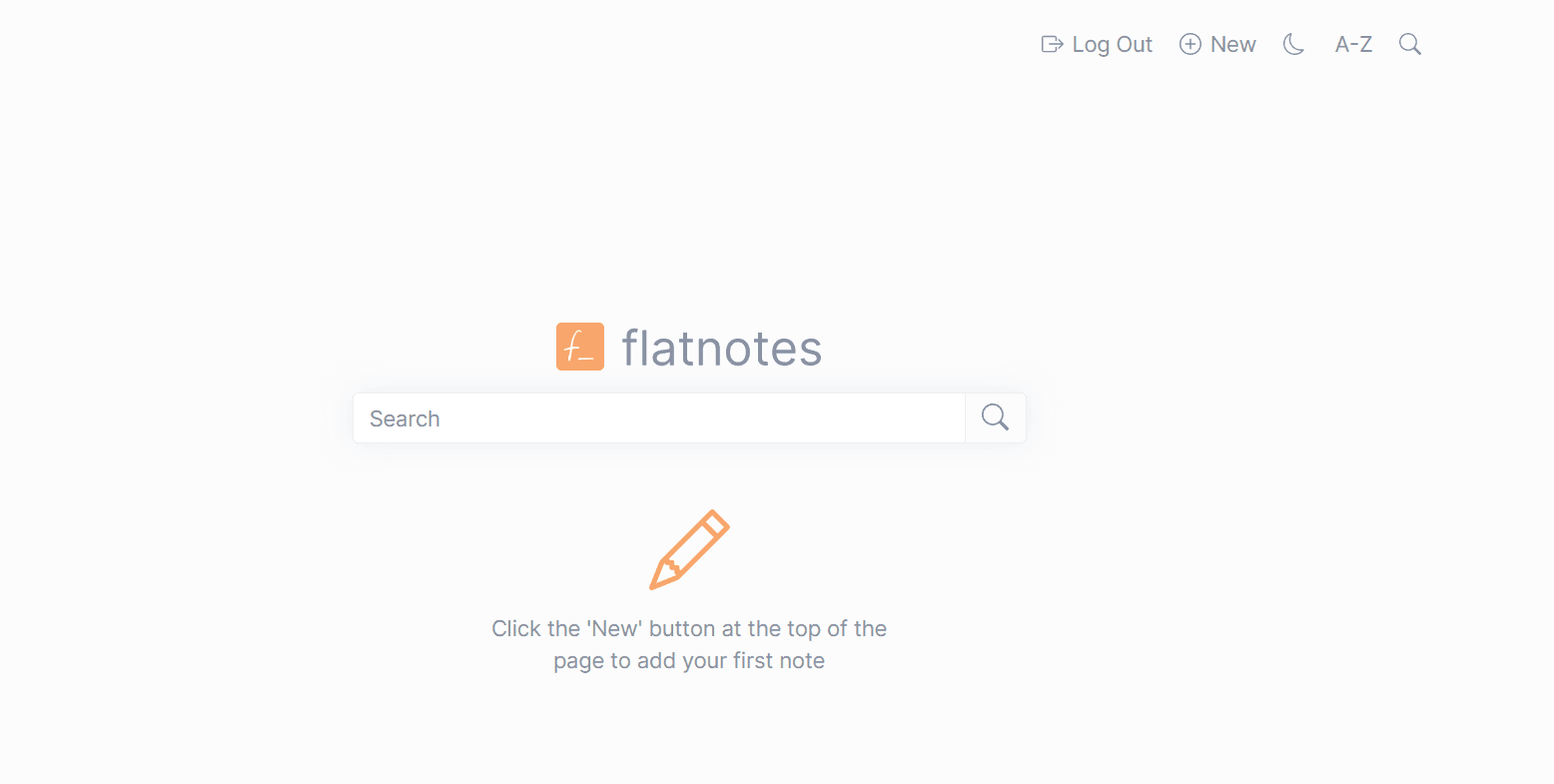 Flatnotes dashboard screenshot