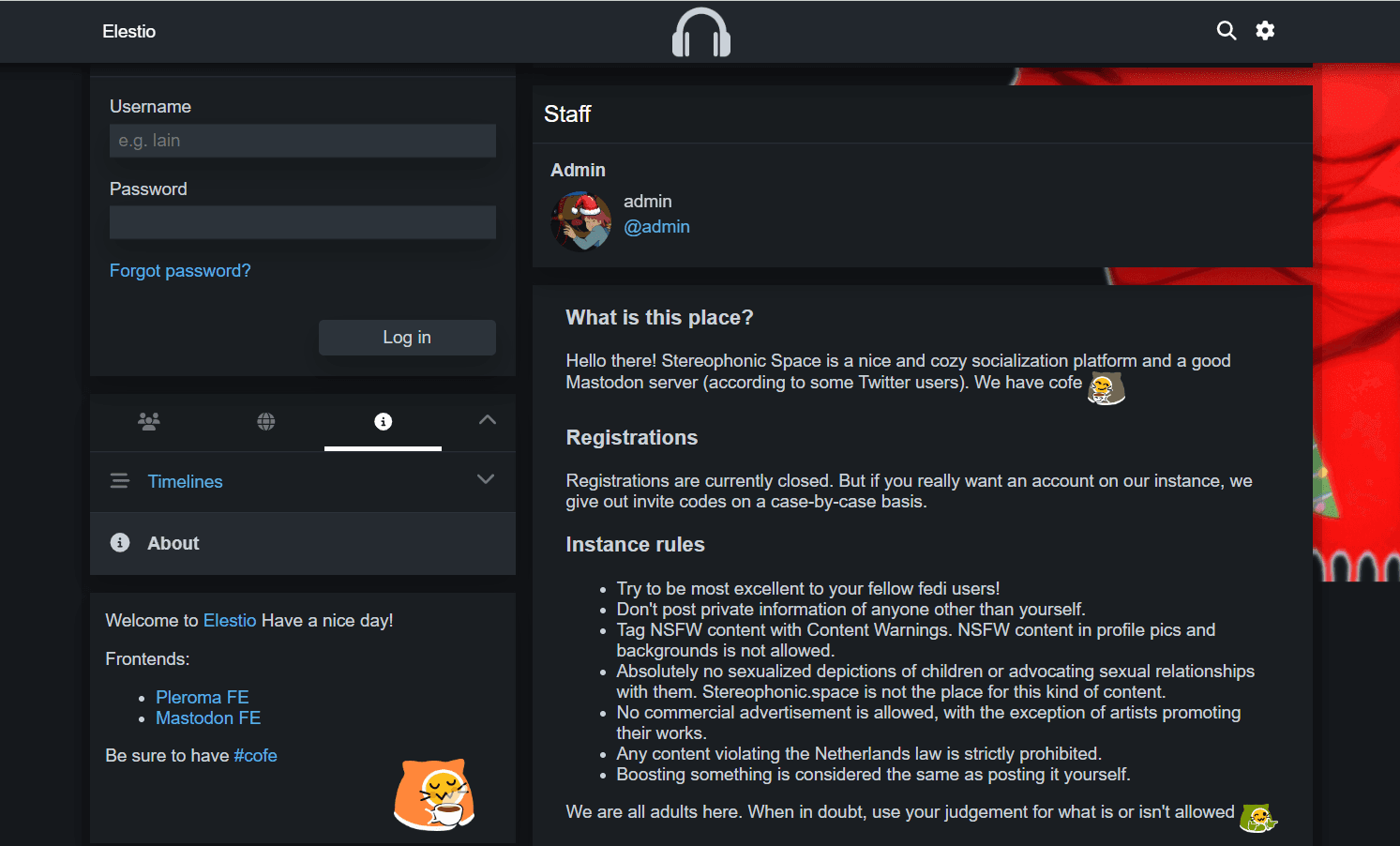 Pleroma dashboard screenshot