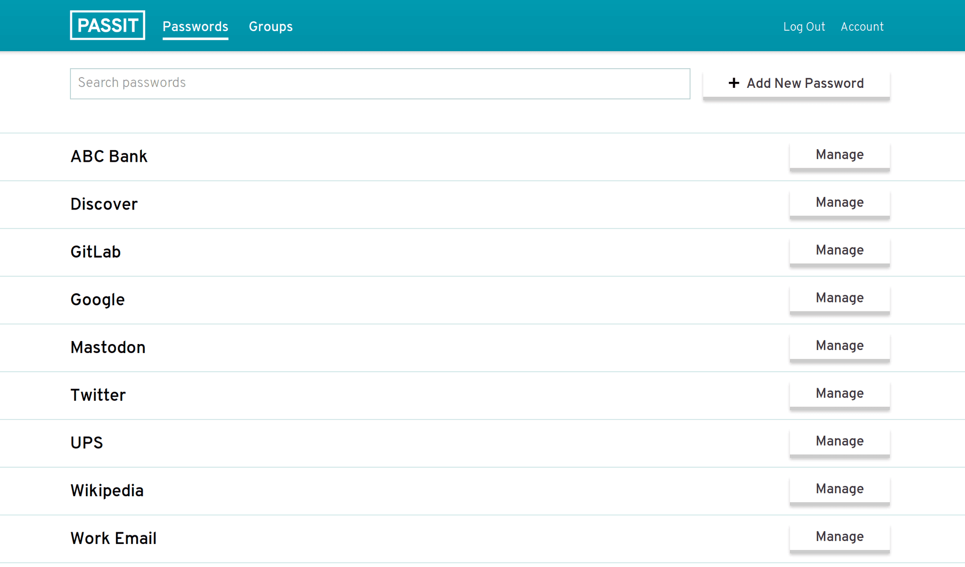 Passit dashboard screenshot