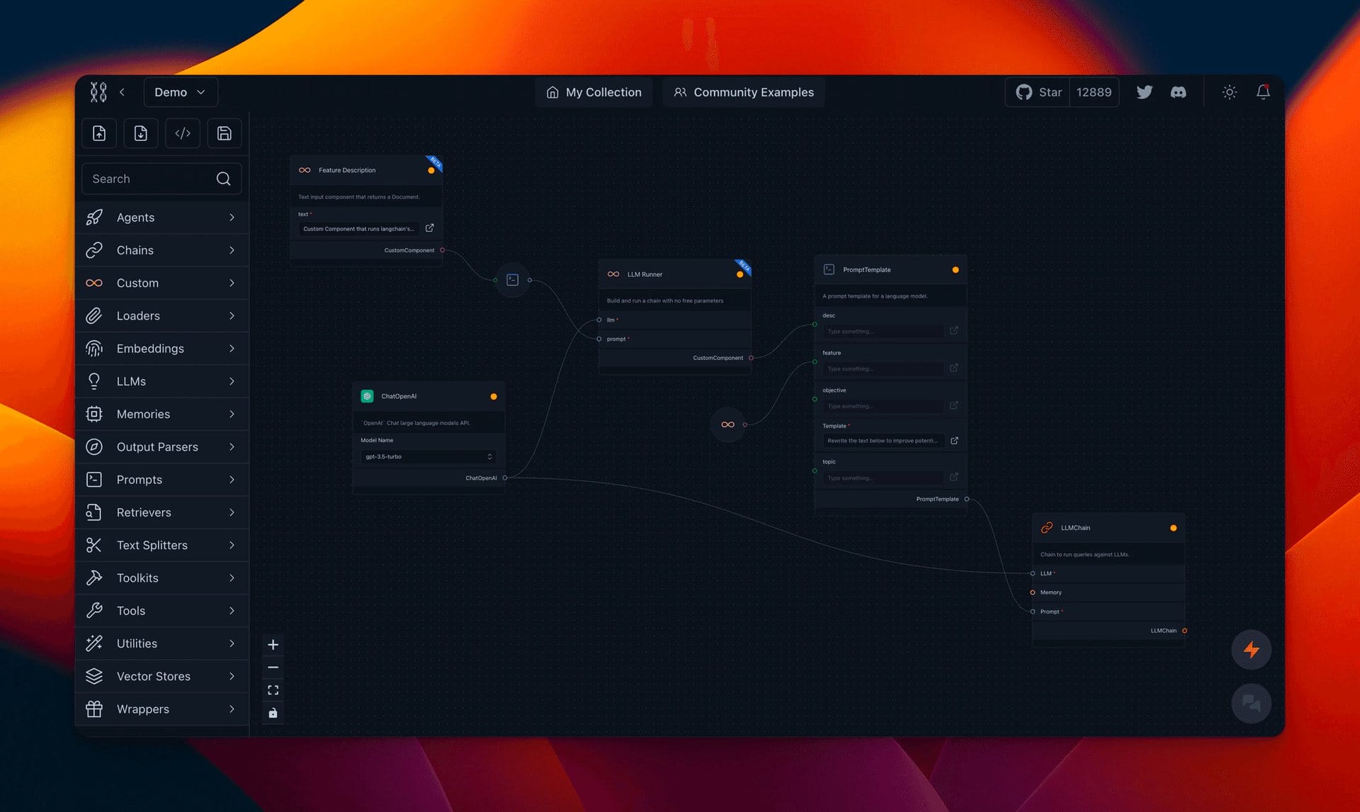 Langflow dashboard screenshot