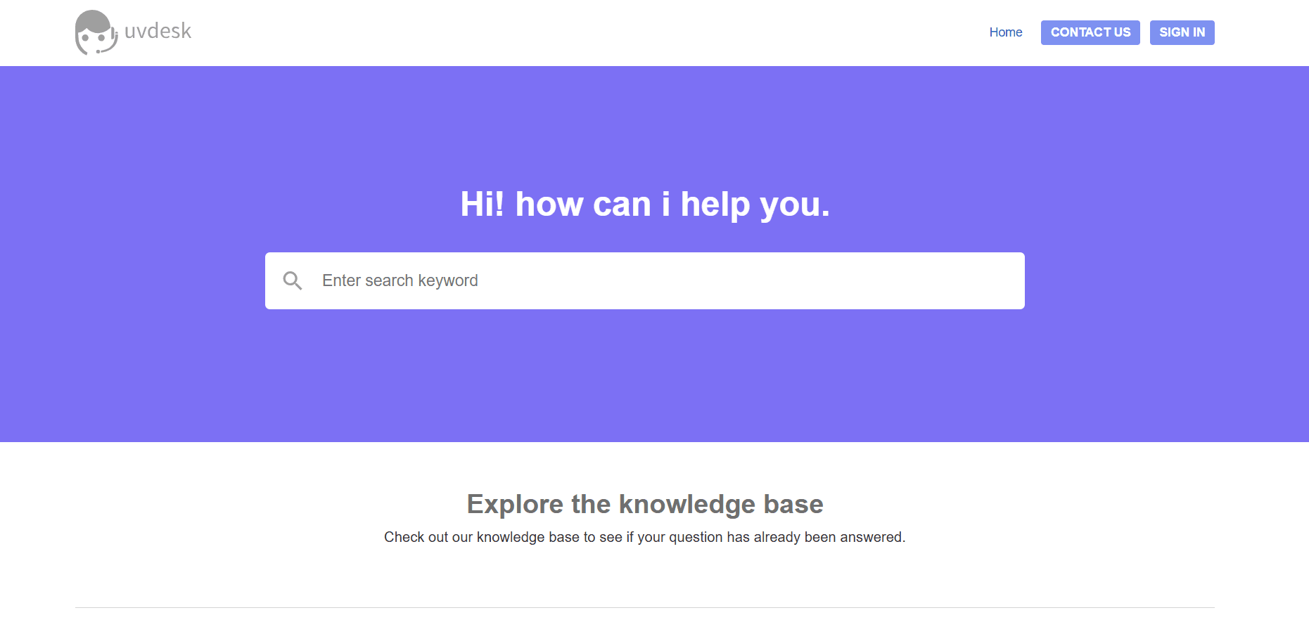 UVdesk dashboard screenshot