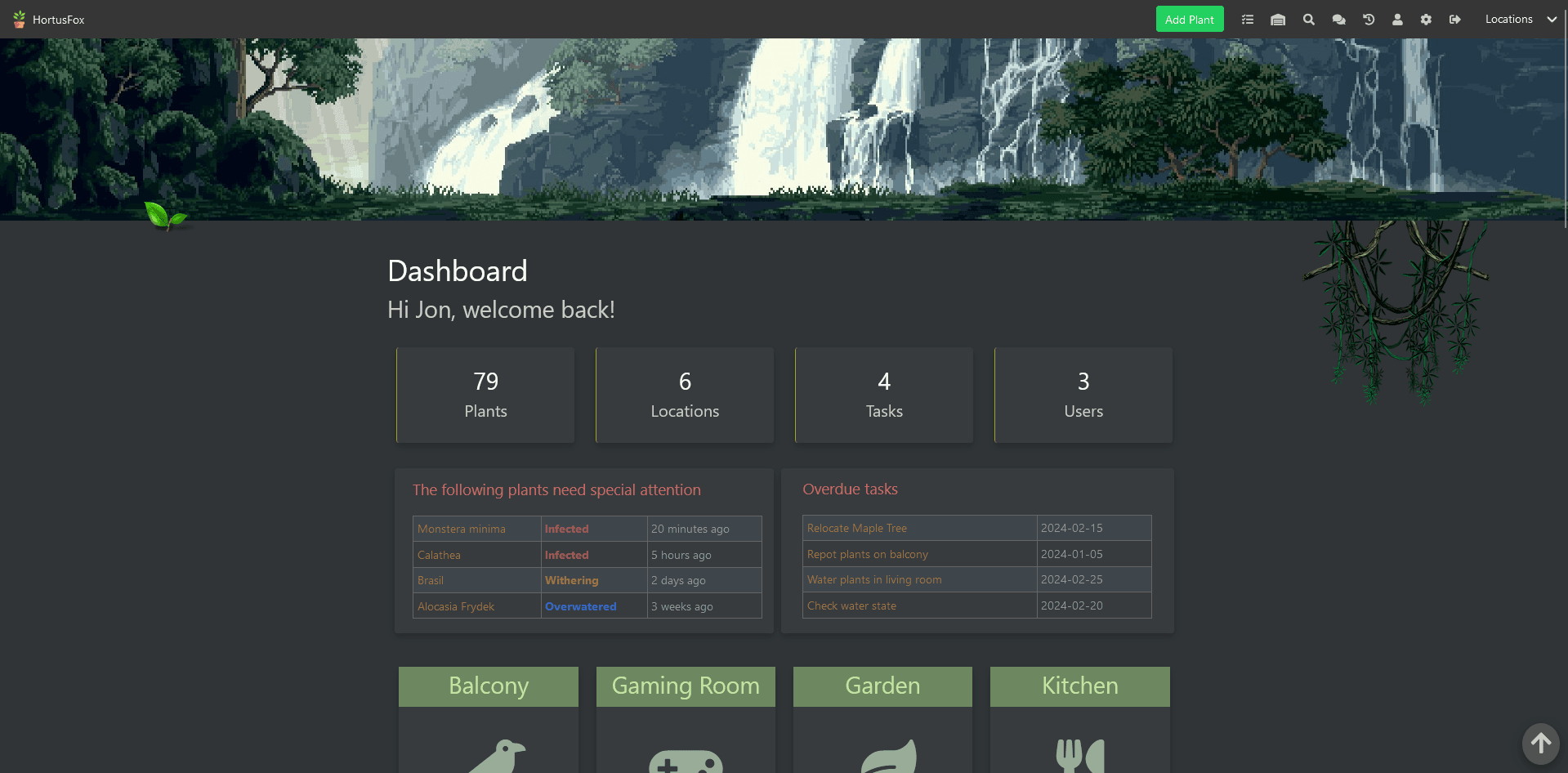 HortusFox dashboard screenshot