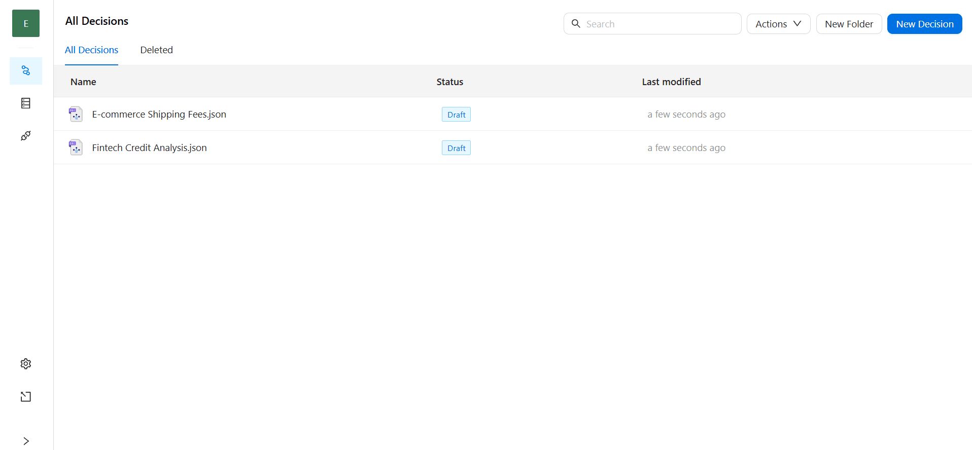 GoRules dashboard screenshot