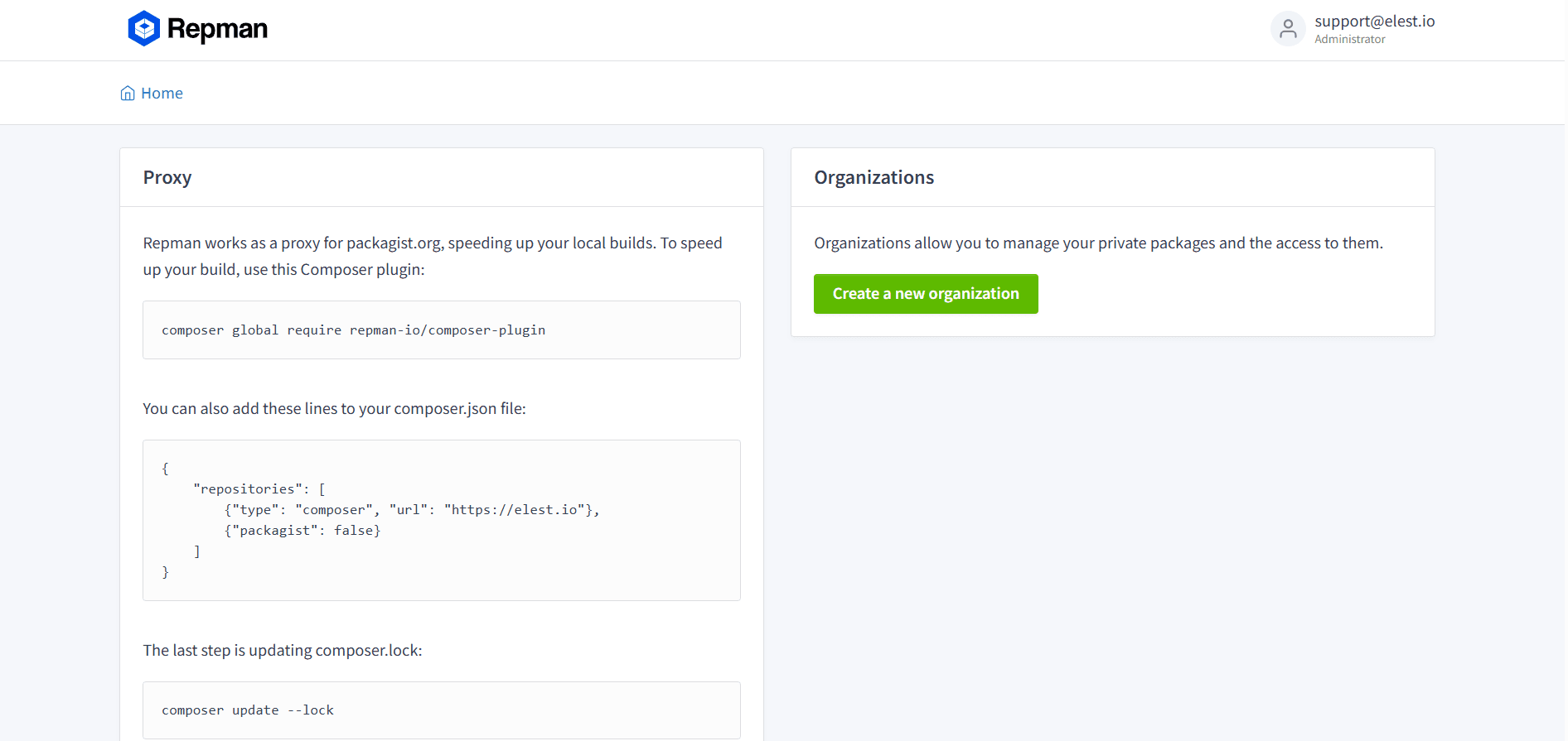 Repman dashboard screenshot