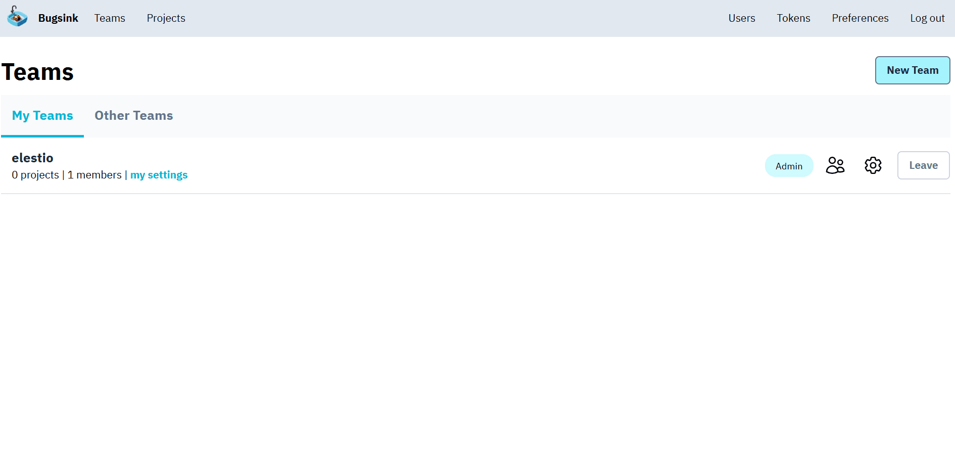 Bugsink dashboard screenshot