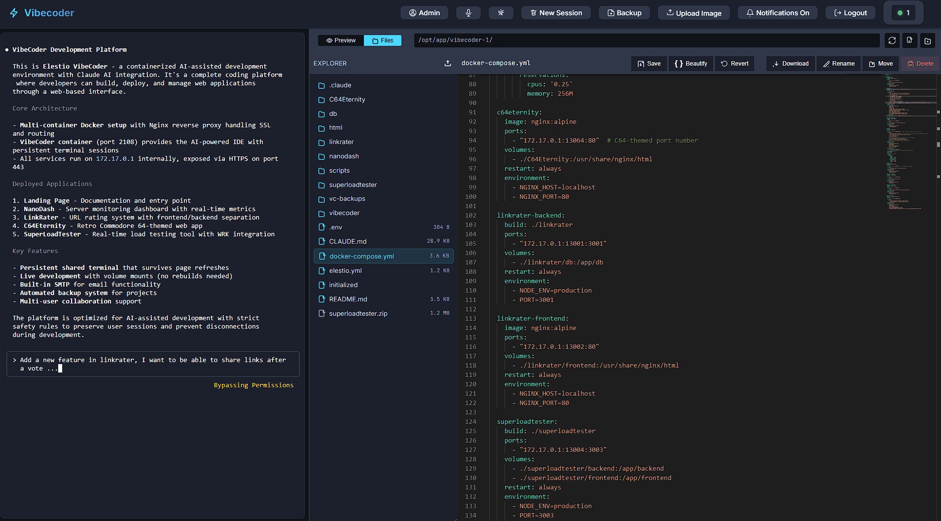 Vibecoder software screenshot