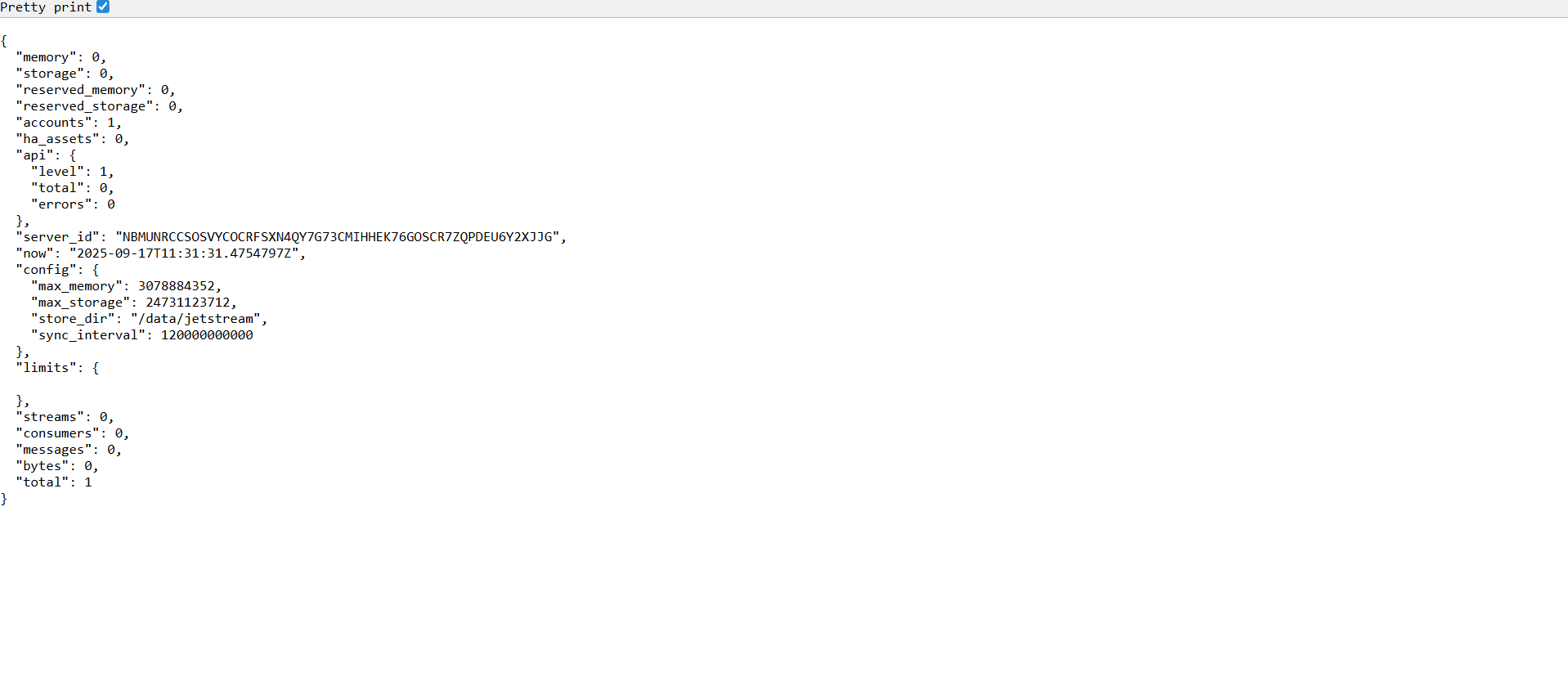 Nats software screenshot
