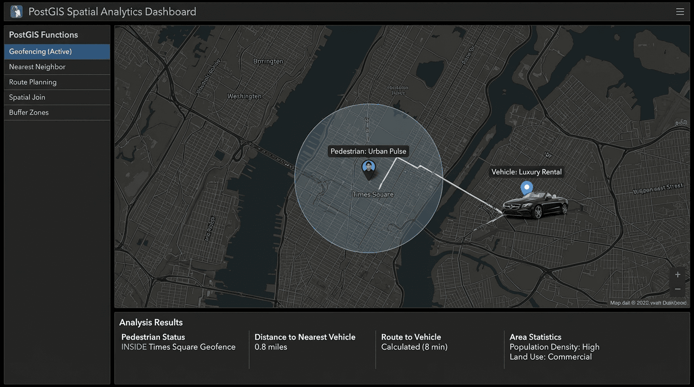 postGis dashboard screenshot