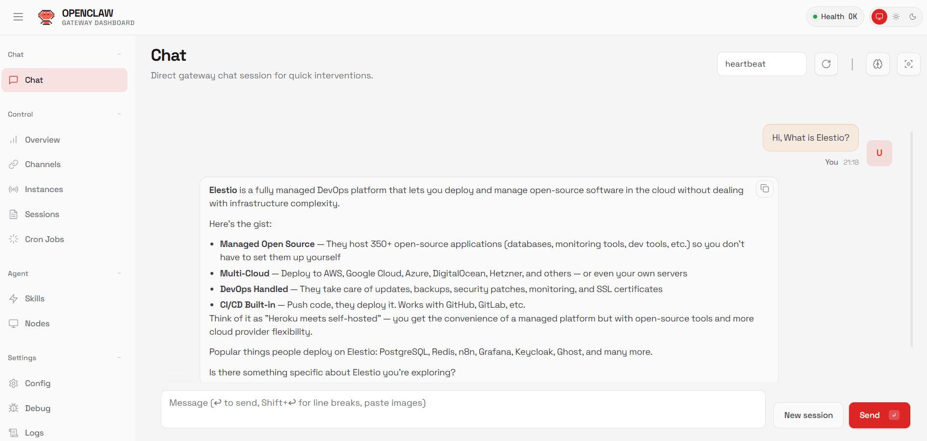 OpenClaw software screenshot