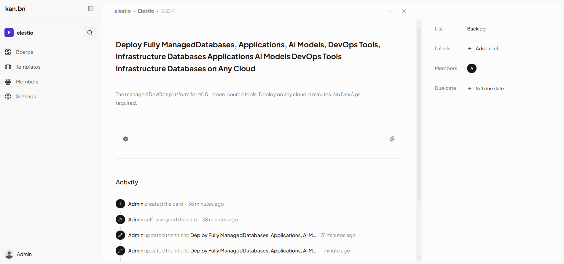 Kan software screenshot