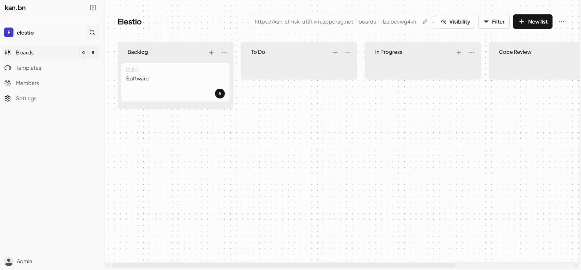 Kan dashboard screenshot