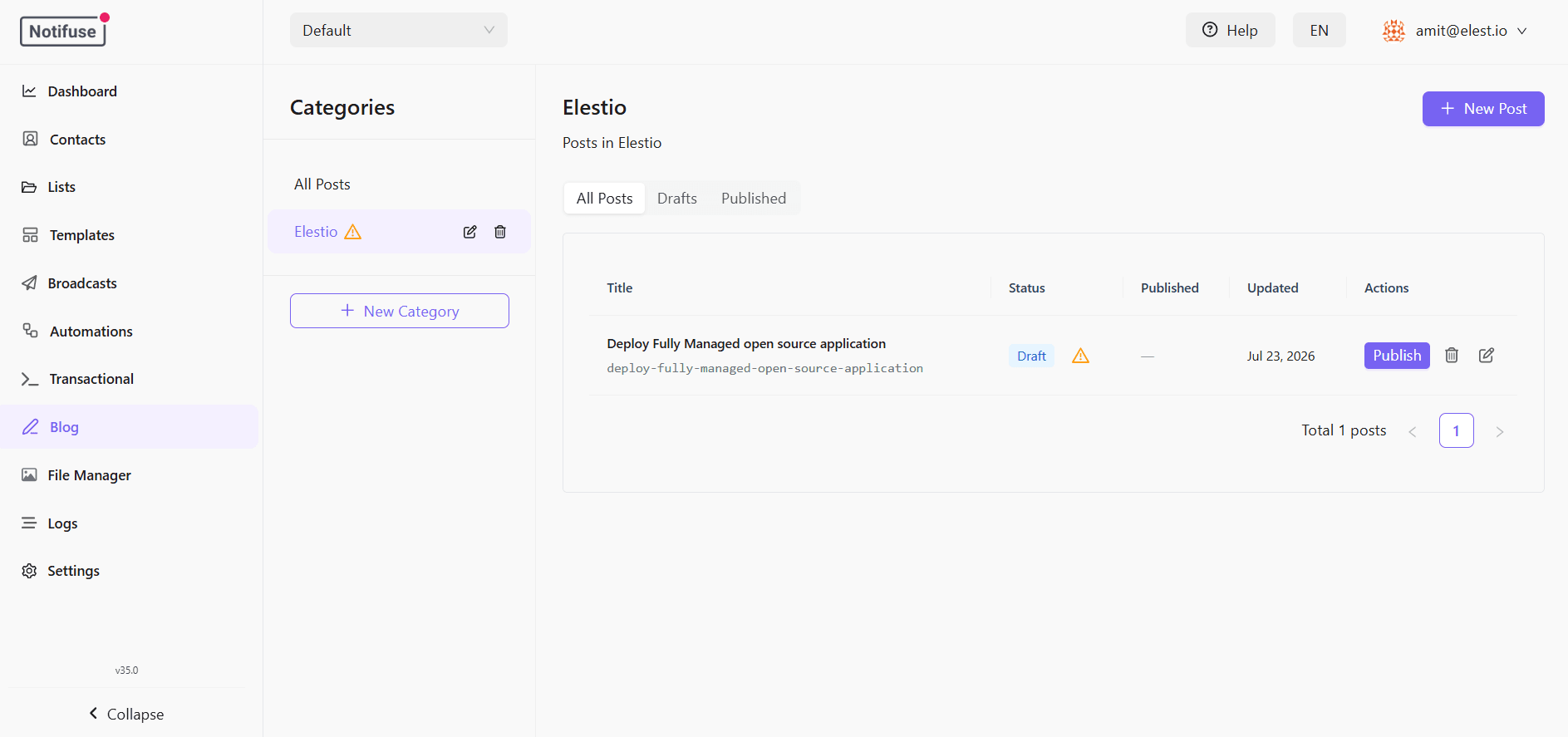 Notifuse software screenshot