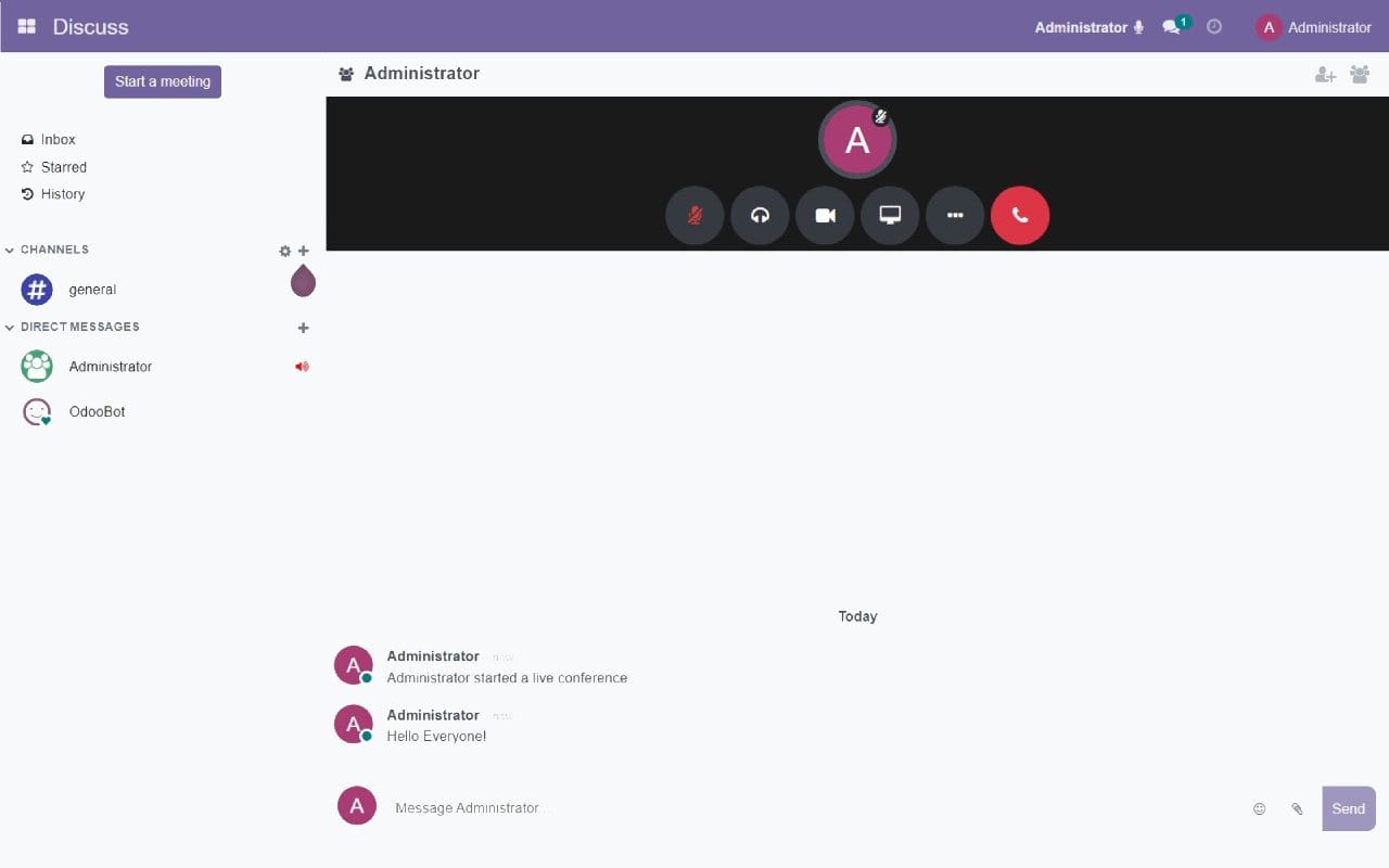 Odoo ERP & CRM dashboard screenshot