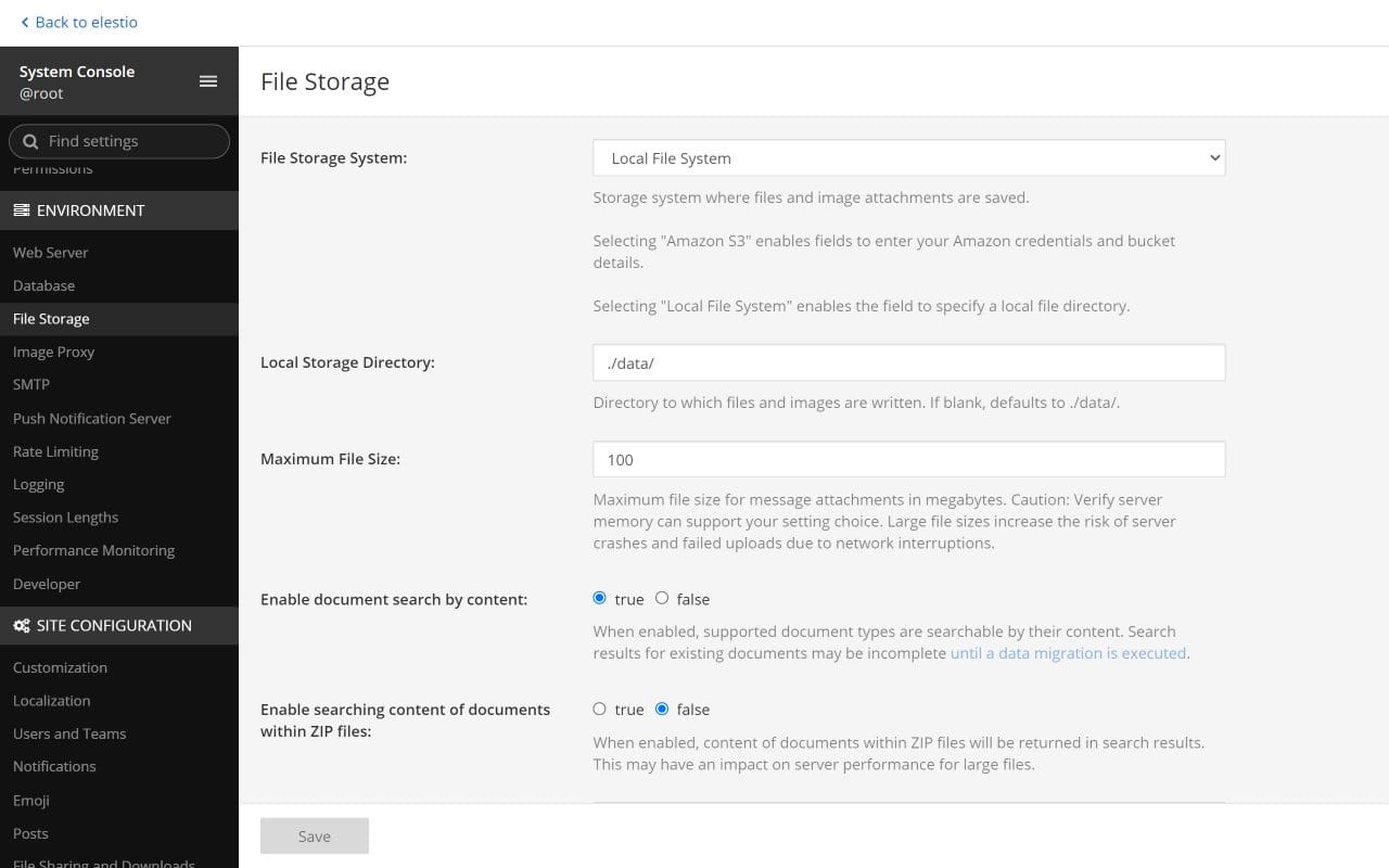 Mattermost Team Edition dashboard screenshot