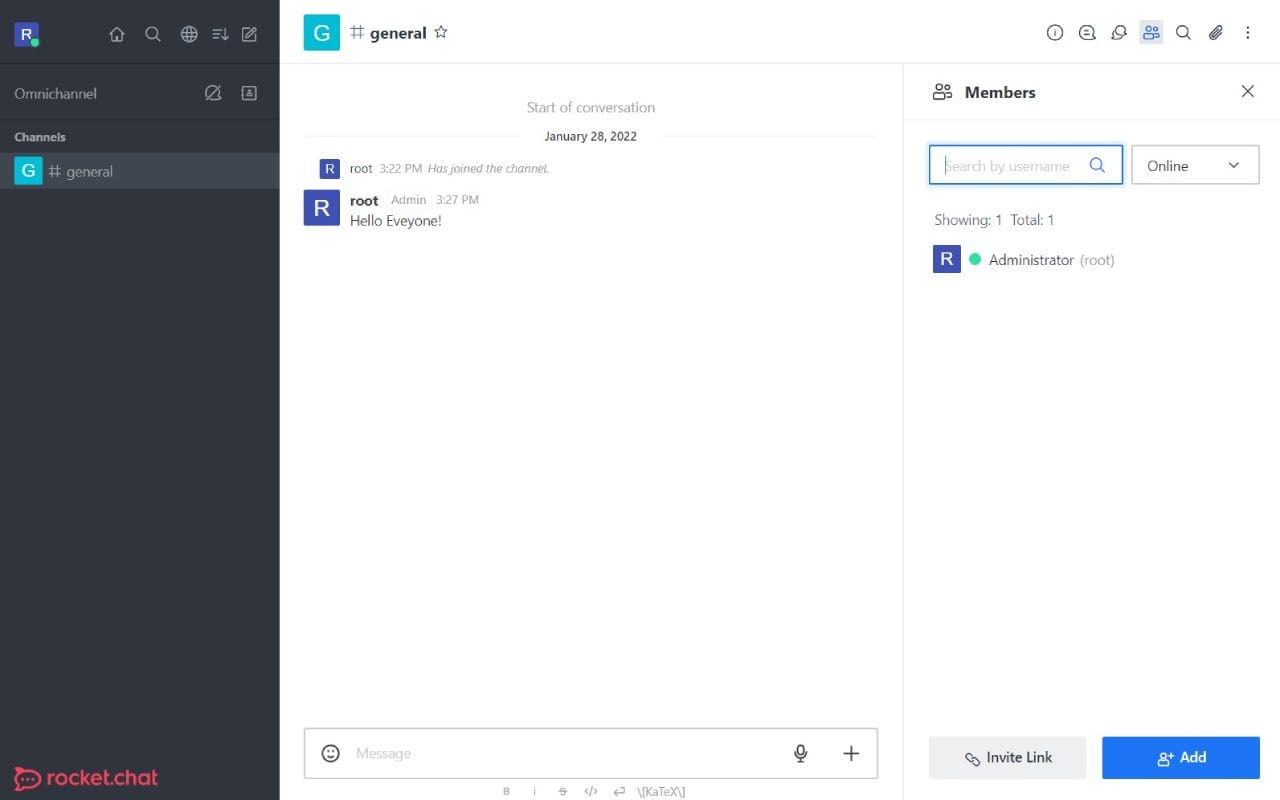 Rocket.Chat software screenshot