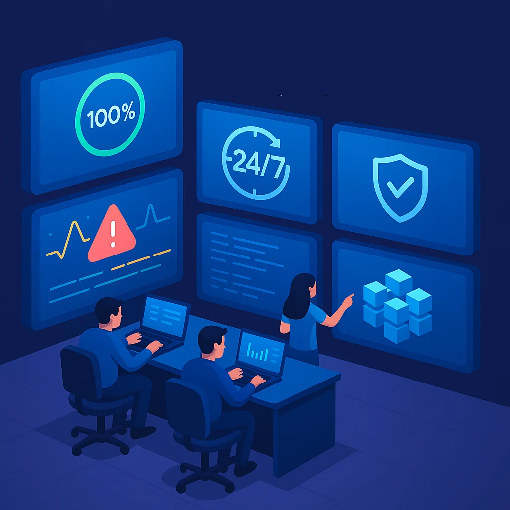 Team in support center