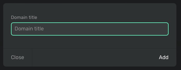 Ackee Add Domain screen