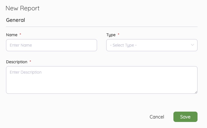 Akaunting New Report screen