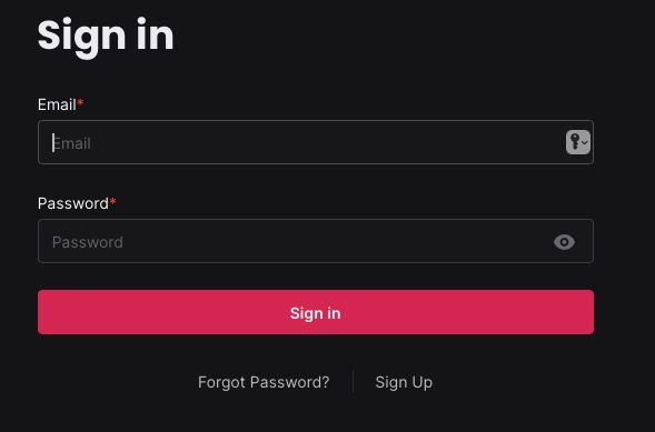 Appwrite Sign In screen