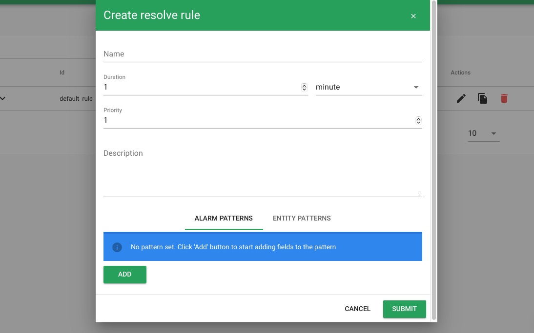 Canopsis creating resolve rule screen