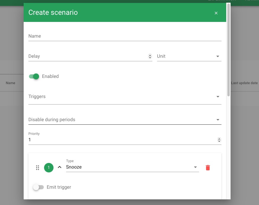 Canopsis creating scenario screen