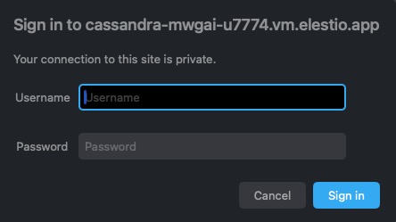Cassandra sign in screen