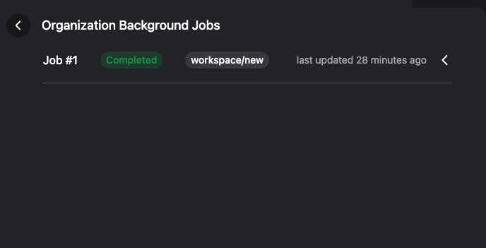 ChromaDB Jobs screen