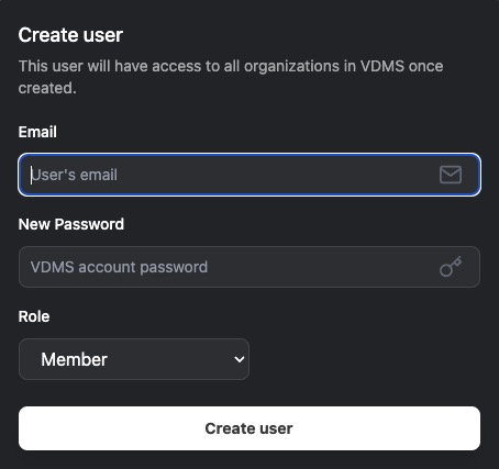 ChromaDB Create User screen