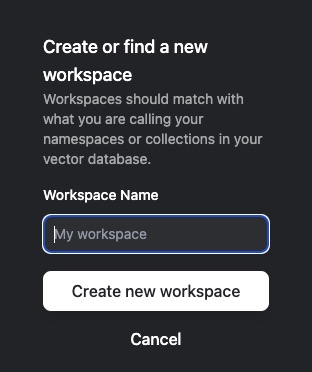 ChromaDB Creating Workspace screen