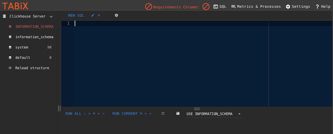 Clickhouse SQL screen