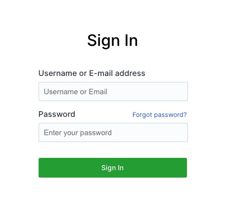 Countly Sign In screen