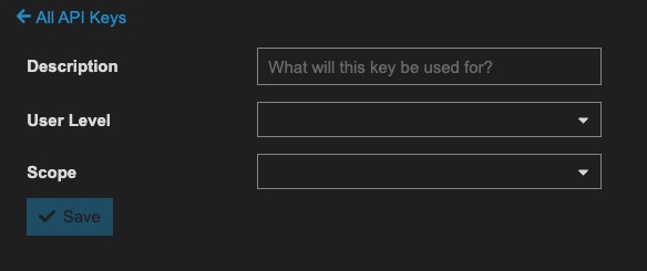 Discourse API key screen