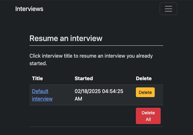 Docassemble interview screen