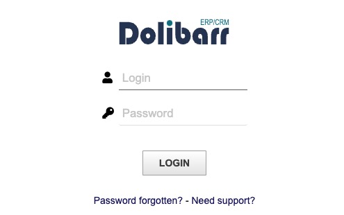 Dolibarr Login In screen