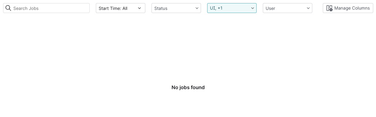 Dremio Jobs screen