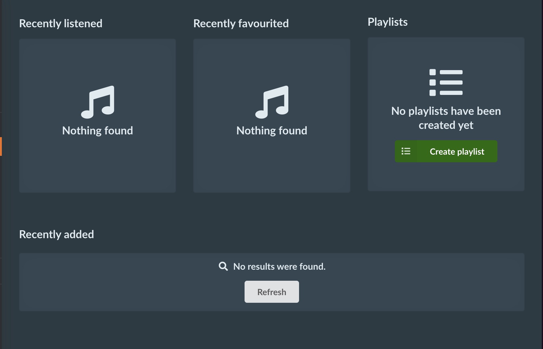Funkwhale Browse screen