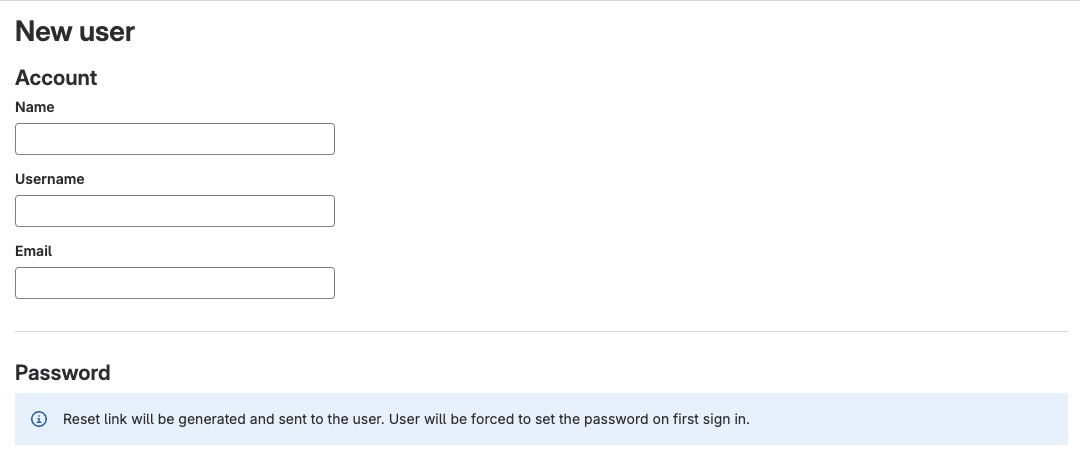 GitLab Creating User screen