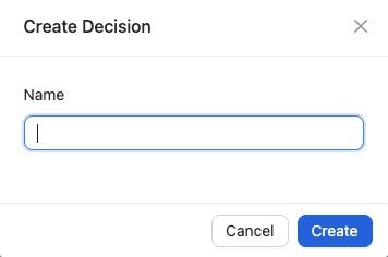 GoRules Create Decision screen