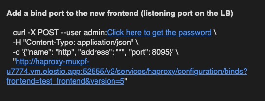 HAProxy suggestions screen