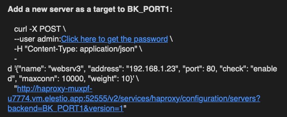 HAProxy settings screen