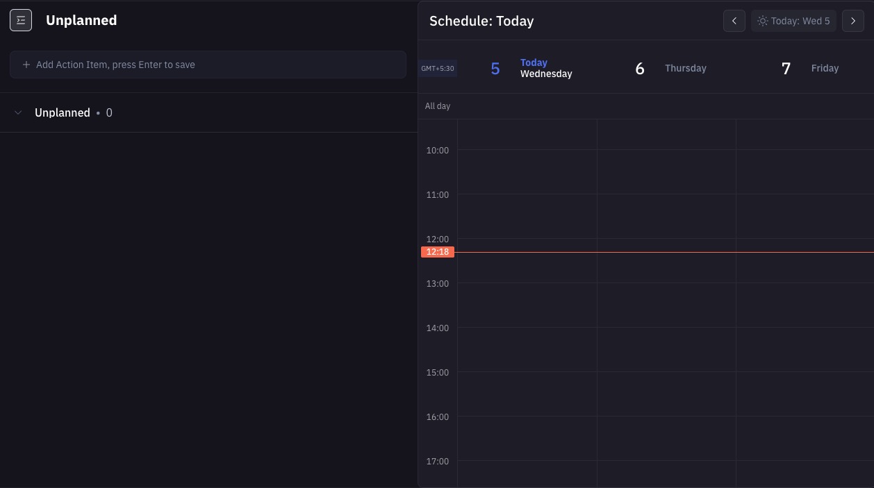 Huly Calendar screen